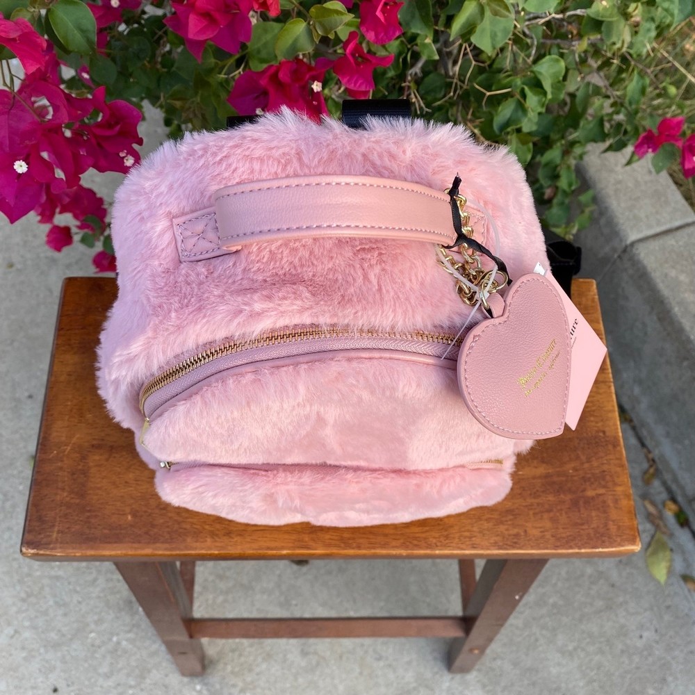 FINAL Clearance: Juicy Couture Pink Faux Fur Backpack - Picture 4 of 12